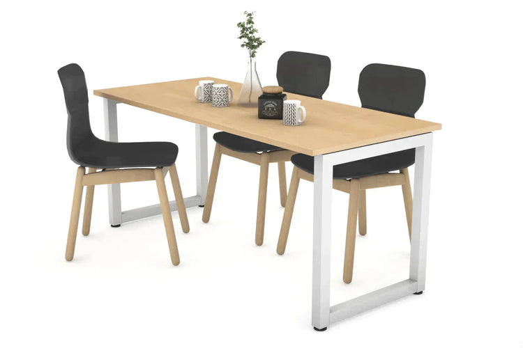 Quadro Loop Legs Table [1200L x 700W] Jasonl white leg maple 