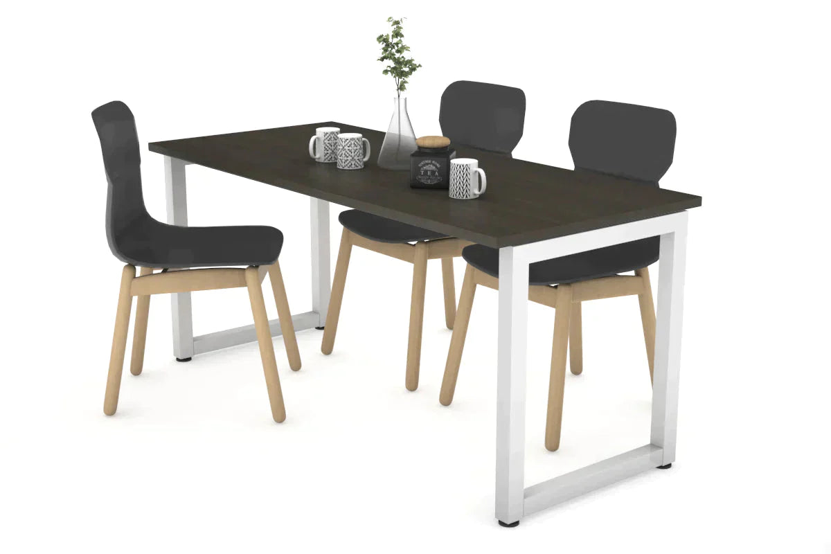 Quadro Loop Legs Table [1200L x 700W] Jasonl white leg dark oak 