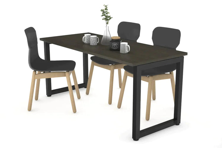 Quadro Loop Legs Table [1200L x 700W] Jasonl black leg dark oak 