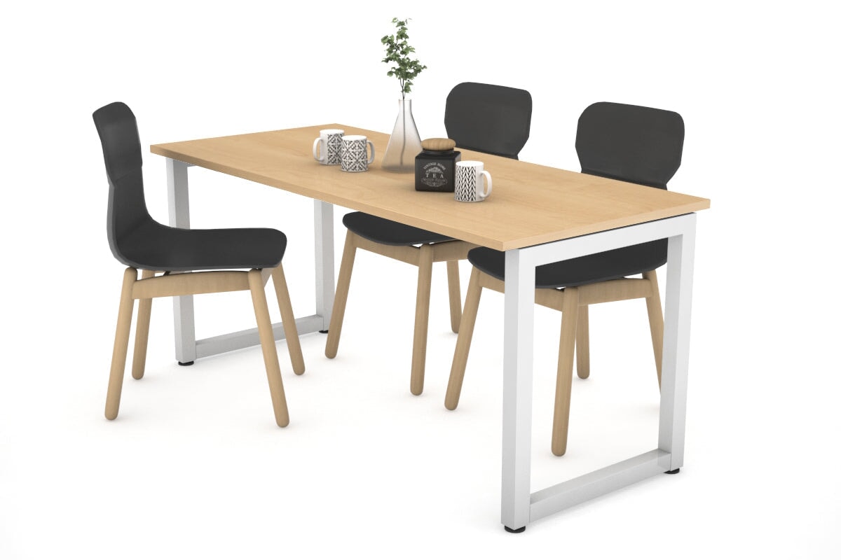 Quadro Loop Legs Table [1200L x 800W] Jasonl white leg maple 