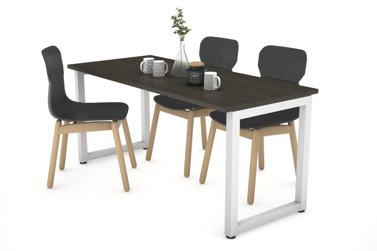 Quadro Loop Legs Table [1200L x 800W] Jasonl white leg dark oak 