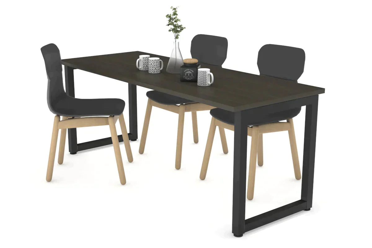 Quadro Loop Legs Table [1600L x 700W] Jasonl black leg dark oak 