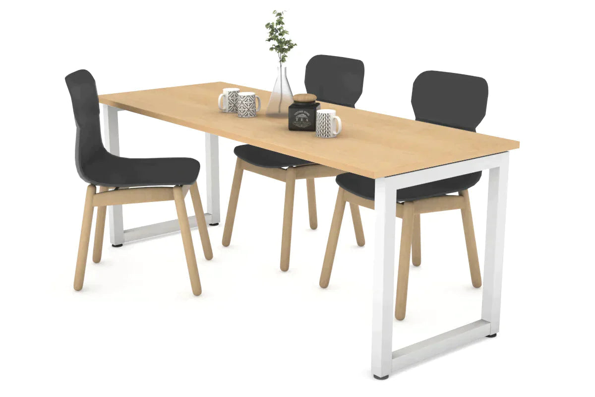 Quadro Loop Legs Table [1600L x 700W] Jasonl white leg maple 