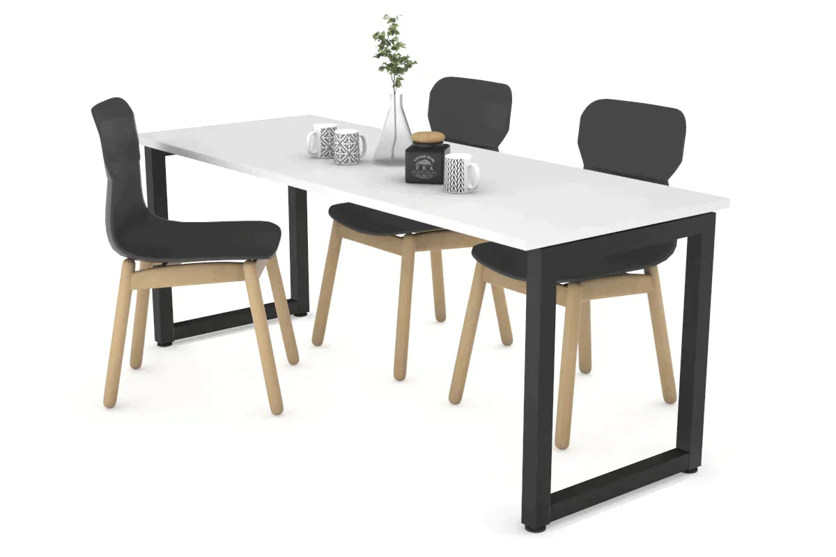 Quadro Loop Legs Table [1600L x 700W] Jasonl black leg white 