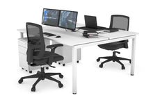  - Quadro Square Legs 2 Person Office Workstation [1600L x 700W] - 1