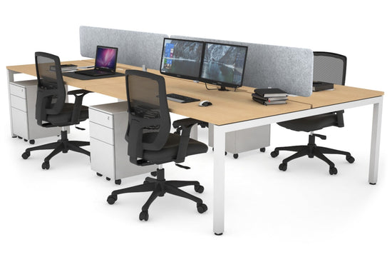 Quadro Square Leg 4 Person Office Workstations [1200L x 800W with Cabl ...