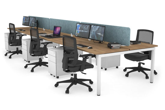 Quadro Square Leg 6 Person Office Workstations [1200L x 700W] - white ...