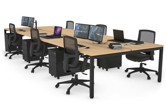 Quadro Square Leg 6 Person Office Workstations [1400L x 800W with Cabl ...