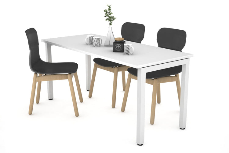 Quadro Square Legs Table [1200L x 700W] Jasonl white leg white 