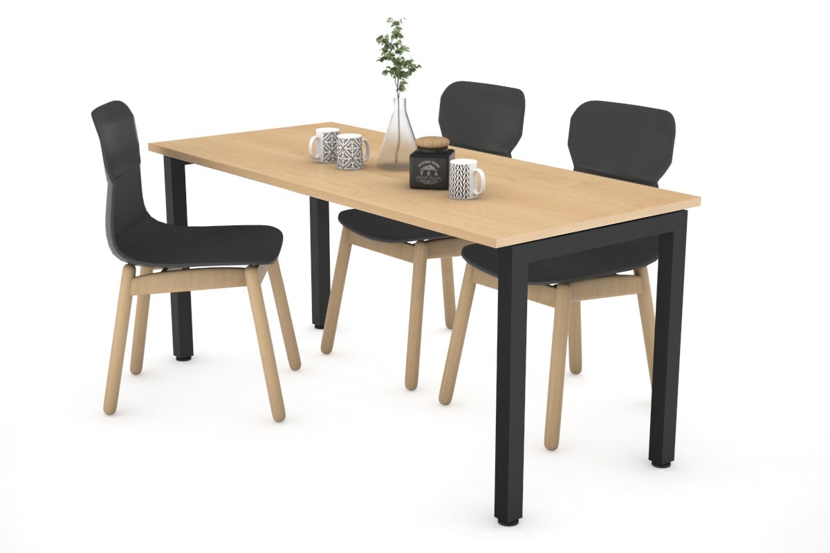 Quadro Square Legs Table [1200L x 700W] Jasonl black leg maple 