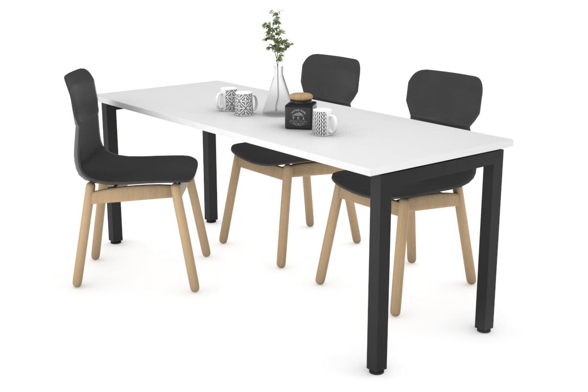 Quadro Square Legs Table [1600L x 700W] Jasonl black leg white 