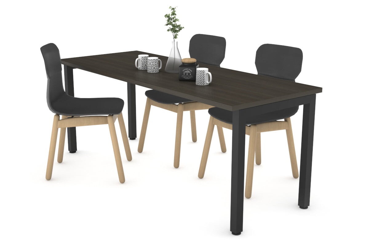 Quadro Square Legs Table [1800L x 700W] Jasonl black leg dark oak 