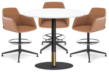  - Rivoli Tall Bar Table Round Base Black/Rose Gold - Black Disc [1000 mm] - 1