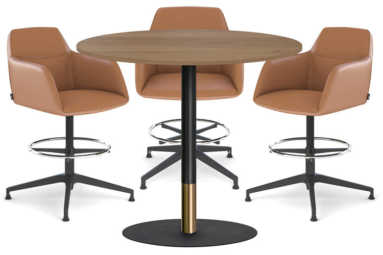 Rivoli Tall Bar Table Round Base Black/Rose Gold - Black Disc [1000 mm] Jasonl salvage oak 