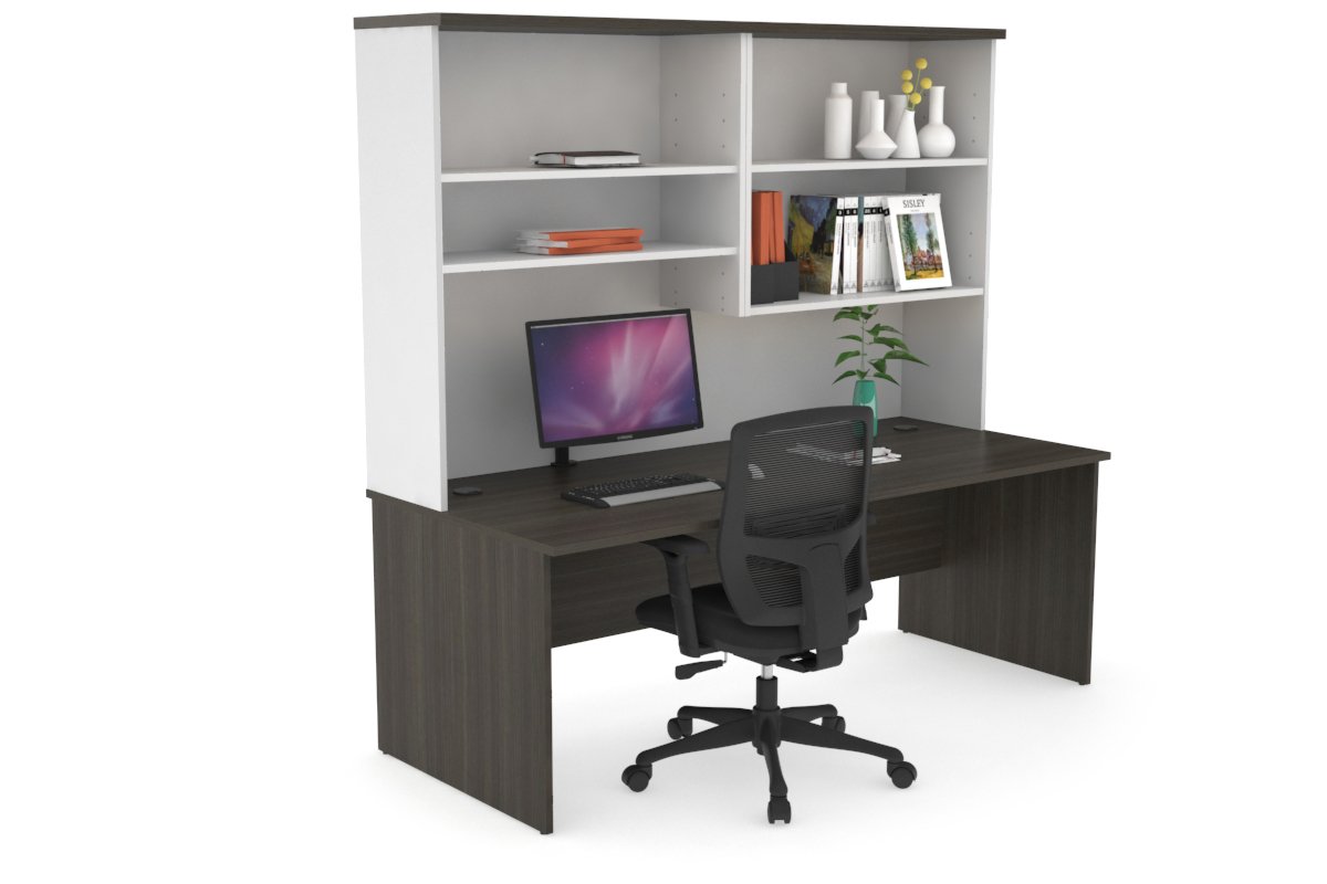 Uniform Panel Desk with Open Hutch [1600W x 750H x 700D] Jasonl 